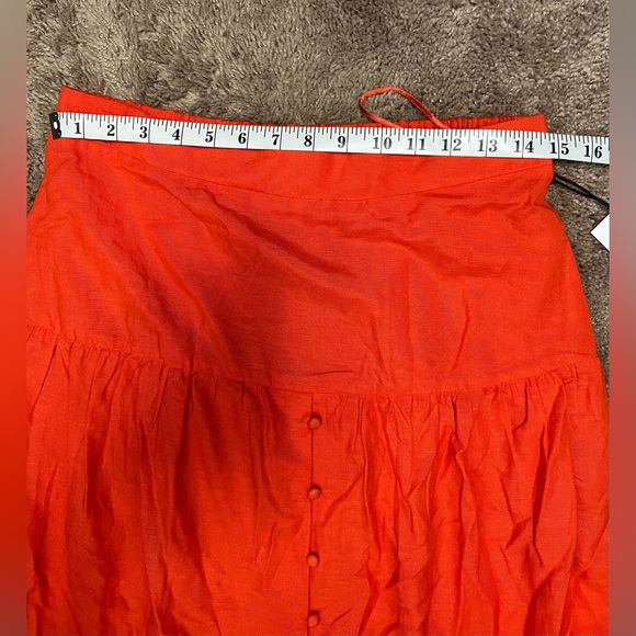 NWT Japra Orange Linen Drop-waist Skirt - Picture 4 of 5